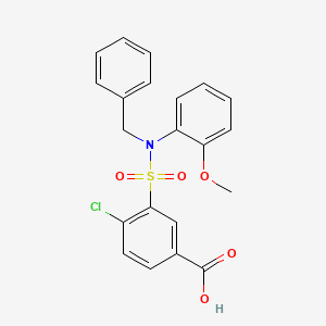 B2434549 3-[Benzyl(2-methoxyphenyl)sulfamoyl]-4-chlorobenzoic acid CAS No. 565166-97-4