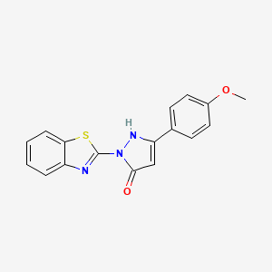 molecular formula C17H13N3O2S B2434554 1-(1,3-benzothiazol-2-yl)-3-(4-methoxyphenyl)-1H-pyrazol-5-ol CAS No. 431074-72-5
