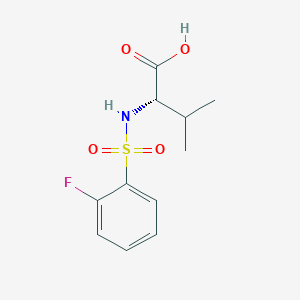 molecular formula C11H14FNO4S B2434632 (2S)-2-(2-Fluorobenzenesulfonamido)-3-methylbutanoic acid CAS No. 1212163-57-9