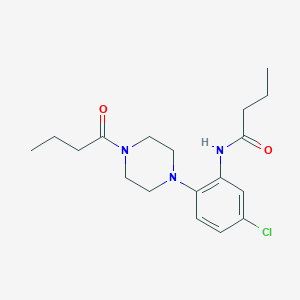 molecular formula C18H26ClN3O2 B243466 N-[2-(4-butanoylpiperazin-1-yl)-5-chlorophenyl]butanamide 