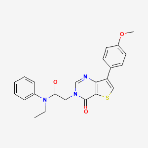 molecular formula C23H21N3O3S B2434694 N-ethyl-2-[7-(4-methoxyphenyl)-4-oxo-3H,4H-thieno[3,2-d]pyrimidin-3-yl]-N-phenylacetamide CAS No. 1207032-92-5