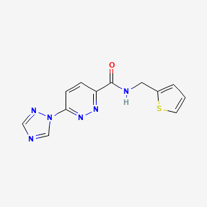 molecular formula C12H10N6OS B2434710 N-(thiophen-2-ylmethyl)-6-(1H-1,2,4-triazol-1-yl)pyridazine-3-carboxamide CAS No. 1448056-79-8