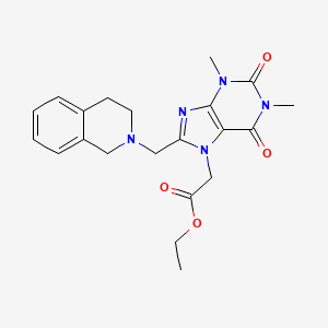 molecular formula C21H25N5O4 B2434743 ethyl 2-{1,3-dimethyl-2,6-dioxo-8-[(1,2,3,4-tetrahydroisoquinolin-2-yl)methyl]-2,3,6,7-tetrahydro-1H-purin-7-yl}acetate CAS No. 851940-62-0