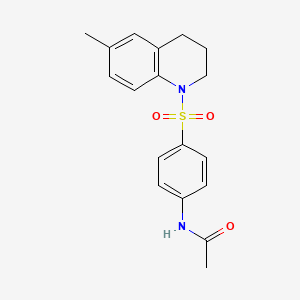 molecular formula C18H20N2O3S B2434747 N-{4-[(6-methyl-1,2,3,4-tetrahydroquinolin-1-yl)sulfonyl]phenyl}acetamide CAS No. 496054-71-8