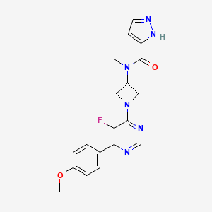 molecular formula C19H19FN6O2 B2434761 N-{1-[5-fluoro-6-(4-methoxyphenyl)pyrimidin-4-yl]azetidin-3-yl}-N-methyl-1H-pyrazole-3-carboxamide CAS No. 2380183-37-7