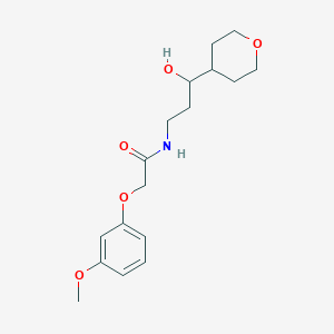 molecular formula C17H25NO5 B2434766 N-[3-hydroxy-3-(oxan-4-yl)propyl]-2-(3-methoxyphenoxy)acetamide CAS No. 2034538-38-8