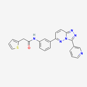 molecular formula C22H16N6OS B2434808 N-{3-[3-(pyridin-3-yl)-[1,2,4]triazolo[4,3-b]pyridazin-6-yl]phenyl}-2-(thiophen-2-yl)acetamide CAS No. 891115-66-5