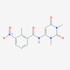 molecular formula C14H14N4O5 B2434821 N-(1,3-dimethyl-2,6-dioxo-1,2,3,6-tetrahydropyrimidin-4-yl)-2-methyl-3-nitrobenzamide CAS No. 631868-76-3