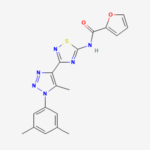 molecular formula C18H16N6O2S B2434850 N-{3-[1-(3,5-dimethylphenyl)-5-methyl-1H-1,2,3-triazol-4-yl]-1,2,4-thiadiazol-5-yl}furan-2-carboxamide CAS No. 931335-16-9