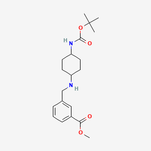 molecular formula C20H30N2O4 B2434853 Methyl 3-[(1R*,4R*)-4-(tert-butoxycarbonylamino)-cyclohexylamino]methyl]benzoate CAS No. 1286274-77-8