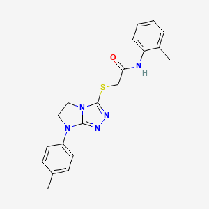 molecular formula C20H21N5OS B2434861 N-(2-METHYLPHENYL)-2-{[7-(4-METHYLPHENYL)-5H,6H,7H-IMIDAZO[2,1-C][1,2,4]TRIAZOL-3-YL]SULFANYL}ACETAMIDE CAS No. 921582-45-8