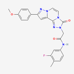 molecular formula C23H19FN6O3 B2434872 N-(3-fluoro-4-methylphenyl)-2-[9-(4-methoxyphenyl)-3-oxopyrazolo[1,5-a][1,2,4]triazolo[3,4-c]pyrazin-2(3H)-yl]acetamide CAS No. 1207034-79-4