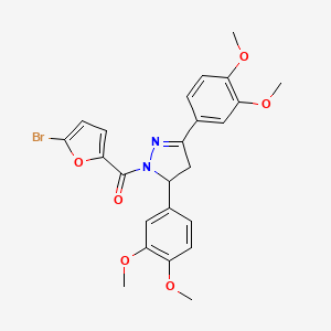 1-(5-bromofuran-2-carbonyl)-3,5-bis(3,4-dimethoxyphenyl)-4,5-dihydro-1H-pyrazole