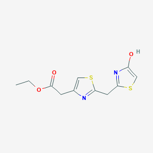 molecular formula C11H12N2O3S2 B2434880 Ethyl 2-{2-[(4-hydroxy-1,3-thiazol-2-yl)methyl]-1,3-thiazol-4-yl}acetate CAS No. 860651-37-2