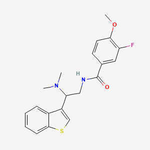 molecular formula C20H21FN2O2S B2434882 N-[2-(1-benzothiophen-3-yl)-2-(dimethylamino)ethyl]-3-fluoro-4-methoxybenzamide CAS No. 2034310-58-0