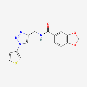 N-((1-(thiophen-3-yl)-1H-1,2,3-triazol-4-yl)methyl)benzo[d][1,3]dioxole-5-carboxamide