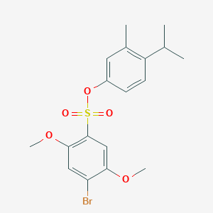 3-Methyl-4-(propan-2-yl)phenyl 4-bromo-2,5-dimethoxybenzene-1-sulfonate