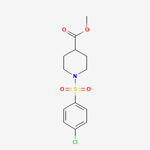 molecular formula C13H16ClNO4S B2434907 Methyl 1-[(4-chlorophenyl)sulfonyl]-4-piperidinecarboxylate CAS No. 331828-48-9
