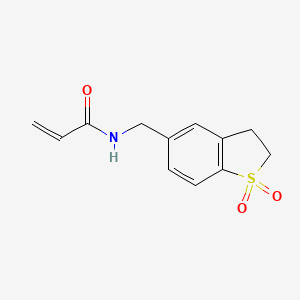 molecular formula C12H13NO3S B2434928 N-[(1,1-dioxo-2,3-dihydro-1lambda6-benzothiophen-5-yl)methyl]prop-2-enamide CAS No. 2196079-58-8