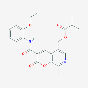 molecular formula C23H24N2O6 B2434930 {3-[(2-ethoxyphenyl)carbamoyl]-8-methyl-2-oxo-2H-pyrano[2,3-c]pyridin-5-yl}methyl 2-methylpropanoate CAS No. 951483-59-3