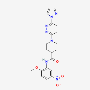 molecular formula C20H21N7O4 B2434936 n-(2-methoxy-5-nitrophenyl)-1-[6-(1h-pyrazol-1-yl)pyridazin-3-yl]piperidine-4-carboxamide CAS No. 1706419-73-9