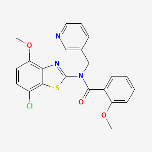 molecular formula C22H18ClN3O3S B2434953 N-(7-chloro-4-methoxy-1,3-benzothiazol-2-yl)-2-methoxy-N-[(pyridin-3-yl)methyl]benzamide CAS No. 886965-43-1