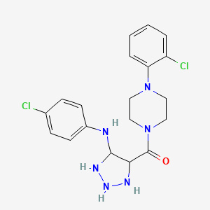molecular formula C19H18Cl2N6O B2434981 N-(4-chlorophenyl)-4-[4-(2-chlorophenyl)piperazine-1-carbonyl]-1H-1,2,3-triazol-5-amine CAS No. 1291873-52-3