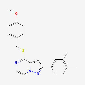 2-(3,4-Dimethylphenyl)-4-((4-methoxybenzyl)thio)pyrazolo[1,5-a]pyrazine