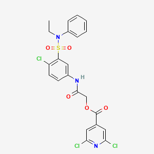 [2-[4-Chloro-3-[ethyl(phenyl)sulfamoyl]anilino]-2-oxoethyl] 2,6-dichloropyridine-4-carboxylate