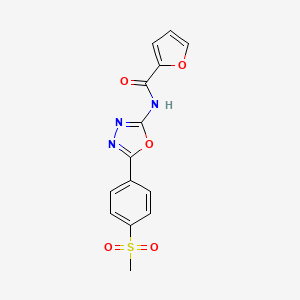 molecular formula C14H11N3O5S B2435048 N-[5-(4-methanesulfonylphenyl)-1,3,4-oxadiazol-2-yl]furan-2-carboxamide CAS No. 886910-82-3