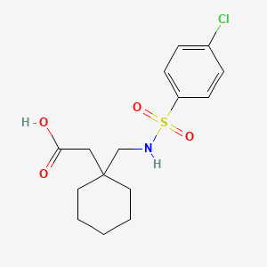 molecular formula C15H20ClNO4S B2435053 [1-({[(4-Chlorophenyl)sulfonyl]amino}methyl)cyclohexyl]acetic acid CAS No. 929850-34-0