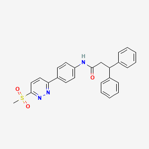 molecular formula C26H23N3O3S B2435107 N-[4-(6-methanesulfonylpyridazin-3-yl)phenyl]-3,3-diphenylpropanamide CAS No. 921543-49-9
