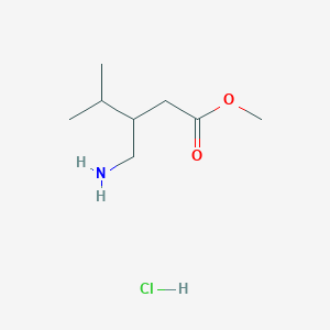 molecular formula C8H18ClNO2 B2435119 methyl3-(aminomethyl)-4-methylpentanoatehydrochloride CAS No. 2375260-78-7