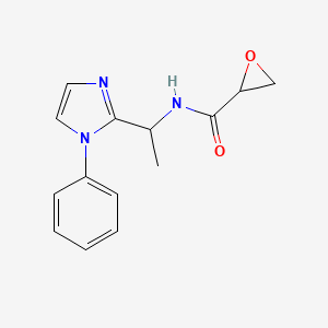 molecular formula C14H15N3O2 B2435132 N-[1-(1-Phenylimidazol-2-yl)ethyl]oxirane-2-carboxamide CAS No. 2411201-66-4