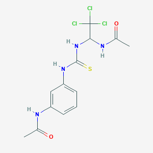 molecular formula C13H15Cl3N4O2S B2435133 N-(2,2,2-trichloro-1-{[(3-acetamidophenyl)carbamothioyl]amino}ethyl)acetamide CAS No. 620564-50-3