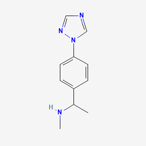 molecular formula C11H14N4 B2435140 methyl({1-[4-(1H-1,2,4-triazol-1-yl)phenyl]ethyl})amine CAS No. 853574-50-2