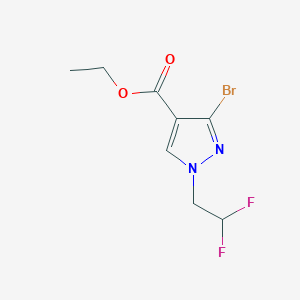 molecular formula C8H9BrF2N2O2 B2435160 Ethyl 3-bromo-1-(2,2-difluoroethyl)pyrazole-4-carboxylate CAS No. 1946812-61-8