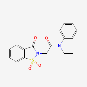 molecular formula C17H16N2O4S B2435161 N-ethyl-N-phenyl-2-(1,1,3-trioxo-2,3-dihydro-1lambda6,2-benzothiazol-2-yl)acetamide CAS No. 454231-01-7