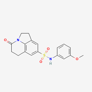 molecular formula C18H18N2O4S B2435164 N-(3-methoxyphenyl)-11-oxo-1-azatricyclo[6.3.1.0^{4,12}]dodeca-4(12),5,7-triene-6-sulfonamide CAS No. 898462-85-6