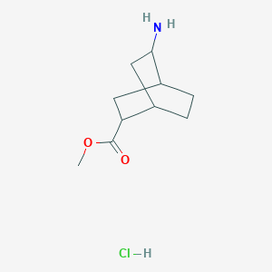 molecular formula C10H18ClNO2 B2435219 methyl5-aminobicyclo[2.2.2]octane-2-carboxylatehydrochloride,Mixtureofdiastereomers CAS No. 2287287-96-9