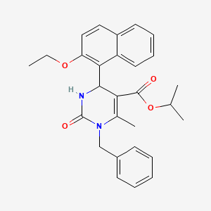molecular formula C28H30N2O4 B2435252 Isopropyl 1-benzyl-4-(2-ethoxynaphthalen-1-yl)-6-methyl-2-oxo-1,2,3,4-tetrahydropyrimidine-5-carboxylate CAS No. 325747-94-2