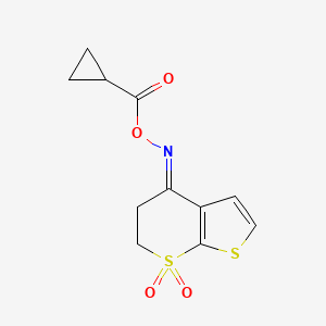 4-{[(cyclopropylcarbonyl)oxy]imino}-3,4-dihydro-1lambda~6~-thieno[2,3-b]thiopyran-1,1(2H)-dione