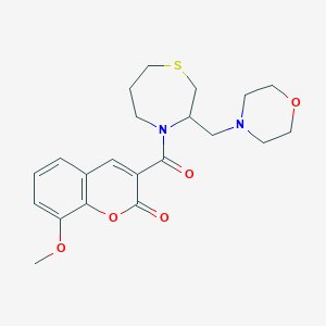 8-methoxy-3-(3-(morpholinomethyl)-1,4-thiazepane-4-carbonyl)-2H-chromen-2-one