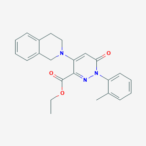 molecular formula C23H23N3O3 B2435330 ethyl 1-(2-methylphenyl)-6-oxo-4-(1,2,3,4-tetrahydroisoquinolin-2-yl)-1,6-dihydropyridazine-3-carboxylate CAS No. 922014-99-1