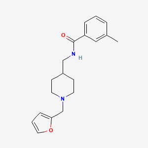molecular formula C19H24N2O2 B2435395 N-((1-(furan-2-ylmethyl)piperidin-4-yl)methyl)-3-methylbenzamide CAS No. 953997-86-9