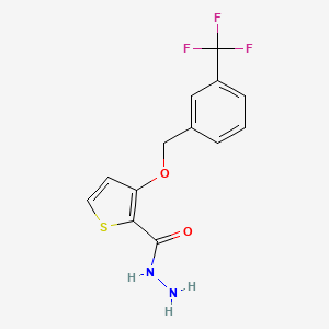 molecular formula C13H11F3N2O2S B2435487 3-{[3-(Trifluoromethyl)benzyl]oxy}-2-thiophenecarbohydrazide CAS No. 343376-03-4