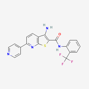 3-amino-6-(4-pyridinyl)-N-[2-(trifluoromethyl)phenyl]thieno[2,3-b]pyridine-2-carboxamide