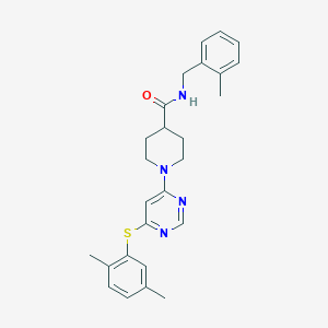 1-{[4-(5-cyclobutyl-1,2,4-oxadiazol-3-yl)-2-thienyl]sulfonyl}-4-[(2E)-3-(2-furyl)prop-2-enoyl]piperazine