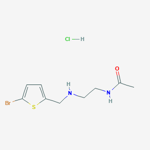 molecular formula C9H14BrClN2OS B2435515 N-(2-{[(5-bromothiophen-2-yl)methyl]amino}ethyl)acetamide hydrochloride CAS No. 1803611-89-3