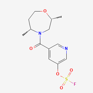 B2435524 (2R,5R)-4-(5-Fluorosulfonyloxypyridine-3-carbonyl)-2,5-dimethyl-1,4-oxazepane CAS No. 2418595-88-5